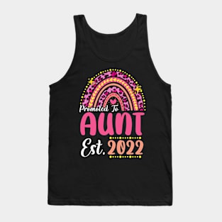 Promoted to Aunt Est.2022 Rainbow Auntie to Be New Auntie Tank Top